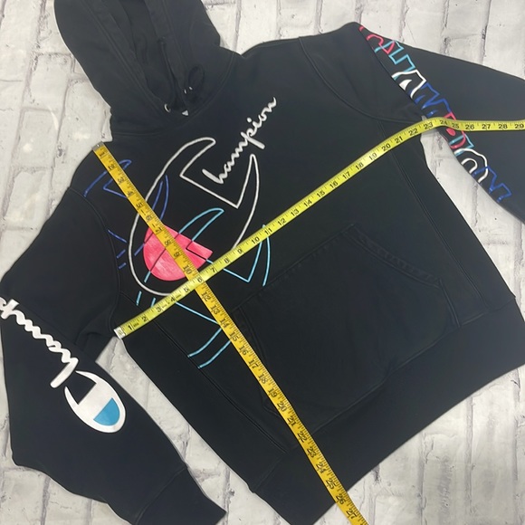 Champion Reverse Weave Hoodie Sweatshirt Vintage Embroidered Spellout - Picture 14 of 14